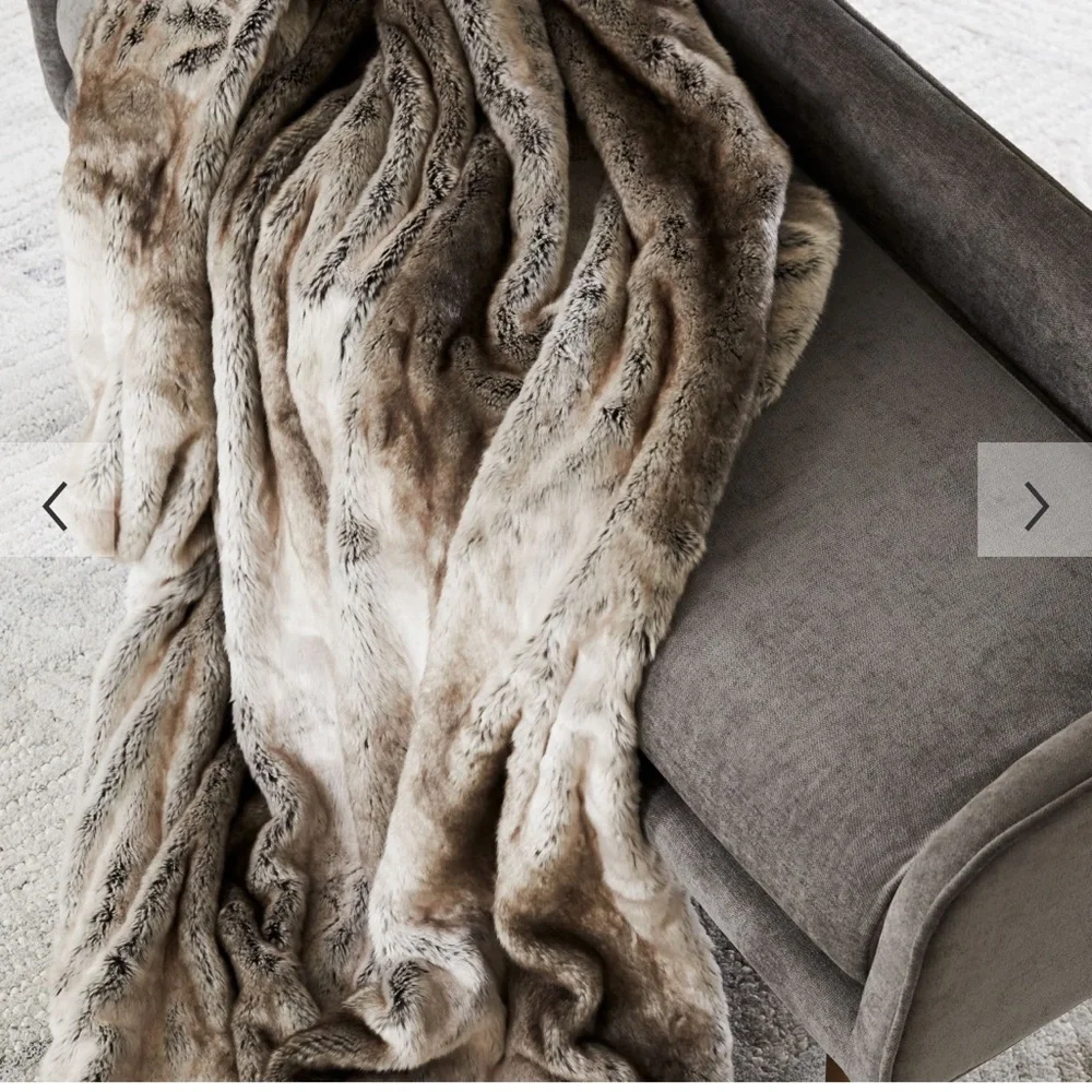 West elm faux fur ombré throw‎
